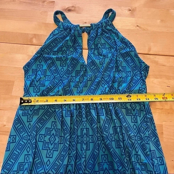 Apt 9 Womens Dress XS Sleeveless Maxi Blue Aztec Tribal Print Keyhole Neck - Picture 9 of 11